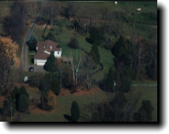 Aerial shot of the side of the house.