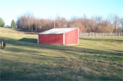 This shows the backside of the finished run-in shed.